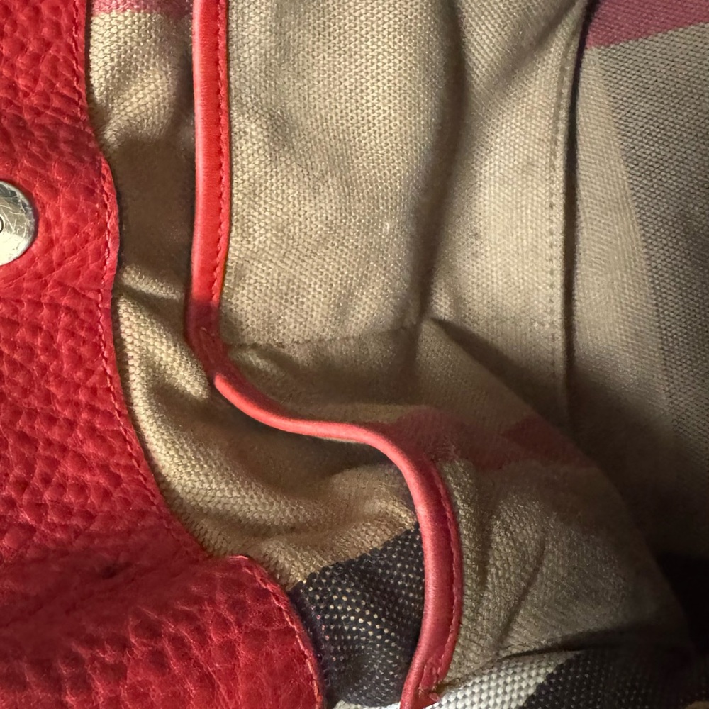 Beautiful BURBERRY bucket bag Red Leather Women's Bag - Picture 7 of 16